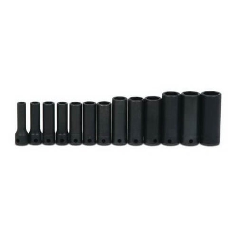 Williams JHWMS-12-13H Impact Socket Set, Supertorque, Metric, 13 pc, 6 Points, Included Socket Size: 7 mm, 3/8 in Drive