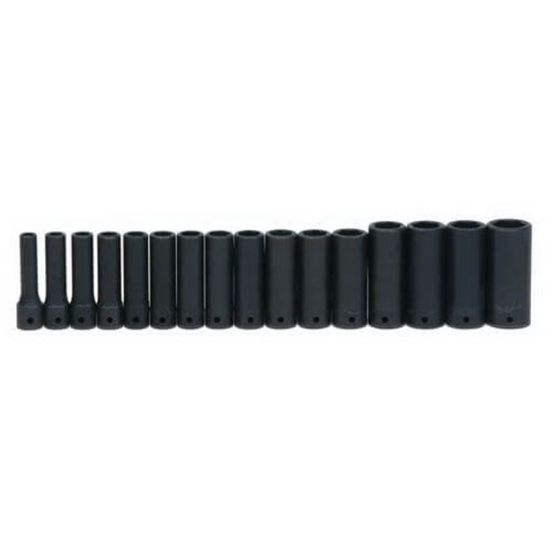 Williams JHWMS-1416RC Impact Socket Set, Supertorque, Metric, 16 pc, 6 Points, Included Socket Size: 10 mm, 1/2 in Drive