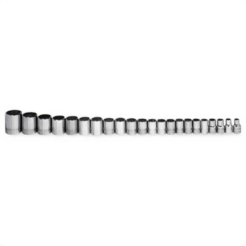 Williams JHWMSB-20HRC Socket Set, Supertorque, Metric, 20 pc, 6 Points, Included Socket Size: 5.5 mm, 3/8 in Drive, Clip Rail