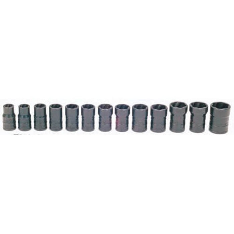 Williams JHWTSCS3813 Socket Set, Series: Turbosocket, Imperial/Metric, 13 pc, 3/8 in Drive, Clip Rail