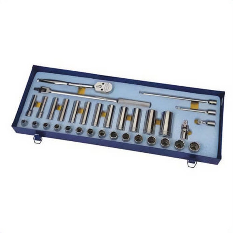 Williams Socket and Drive Tool Set, Supertorque, Imperial, 1/2 in Drive, 12 Points, Flexible, 30 pc, Yes Sockets Included, Chrome Vanadium Steel
