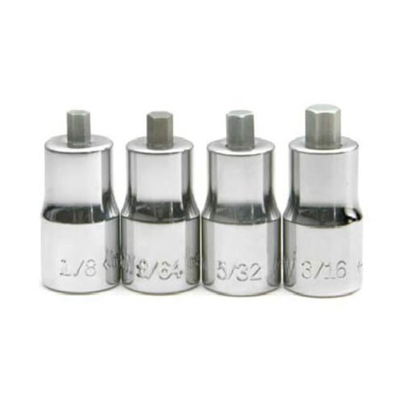 Williams Socket Driver Bit Set, Imperial, 4 pc, 1/4 in Drive, 1/8 in Torx Size, Polished Chrome