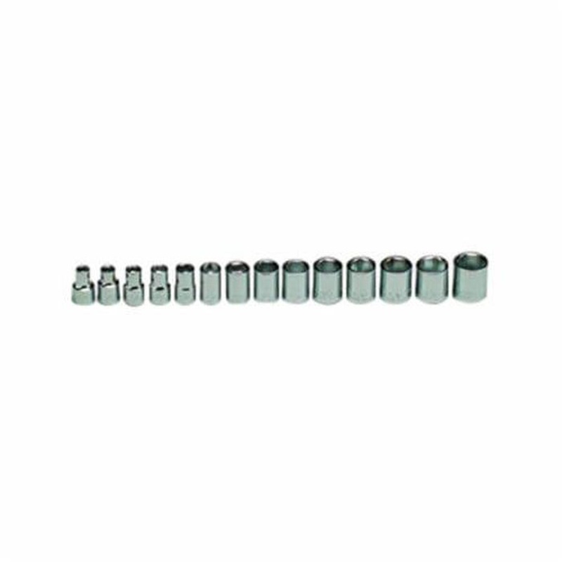 Wright 354 Socket Set, Metric, 6 Points, 3/8 in Drive, 14 pc