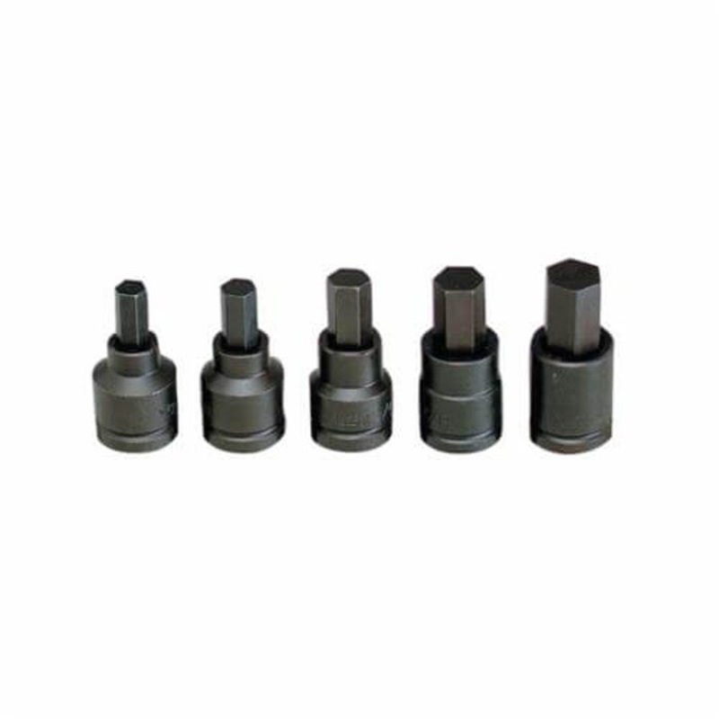 Wright 606 Socket Bit Set, 9/16 to 1 in Hex, 3/4 in Drive, 5 pc