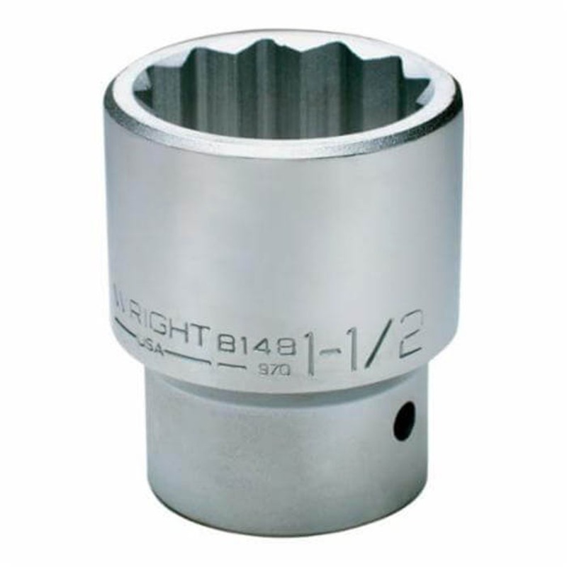 Wright 8180 Shape III Standard Length Socket, 1 in Square Drive, 2-1/2 in, 12 Points