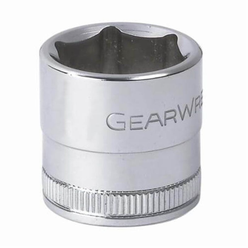 GearWrench 80387 Socket, Standard Length, Metric, Square Drive, 3/8 in Drive, 19 mm Socket, 0.984 in OAL, 0.492 in Opening Depth