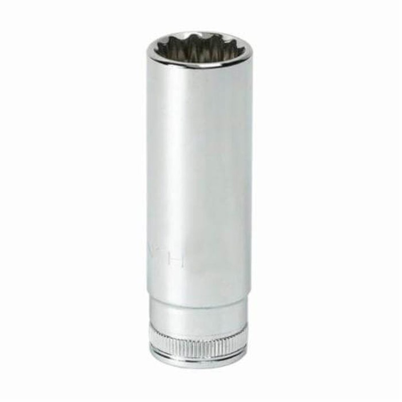 GearWrench 80389 Socket, Deep Length, Metric, Square Drive, 3/8 in Drive, 7 mm Socket, 63.5 mm OAL, 5 mm Opening Depth