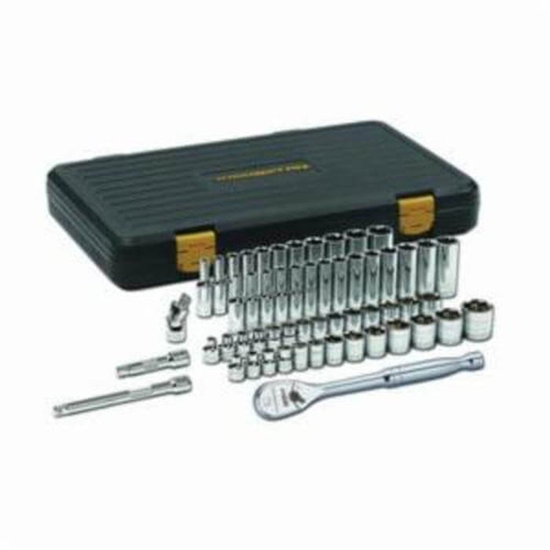 GearWrench 80550P 120XP Socket Set, Imperial/Metric, 56 pc, 6 Points, 3/8 in Drive, Storage Case, S2 Steel, Polished Chrome