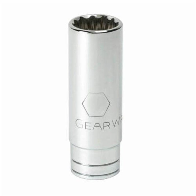 GearWrench 80595 Socket, Deep Length, Imperial, Square Drive, 3/8 in Drive, 1 in Socket, 2-1/2 in OAL, 0.567 in Opening Depth