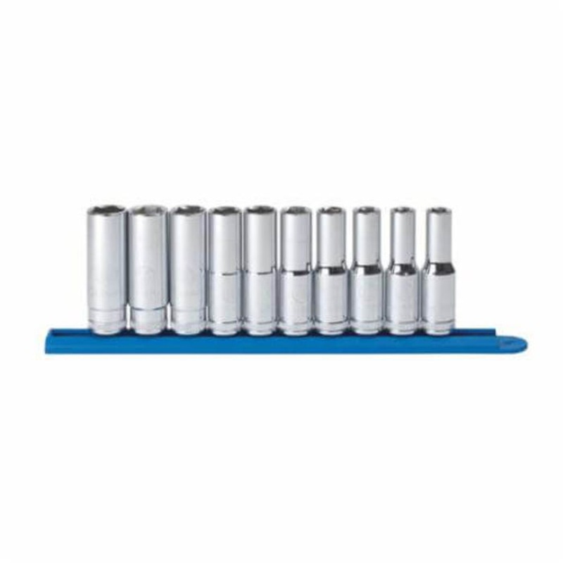 GearWrench 80704 Socket Set, Metric, 10 pc, 6 Points, 10 to 19 mm Included Socket Size, 1/2 in Drive, ASME B107.5M