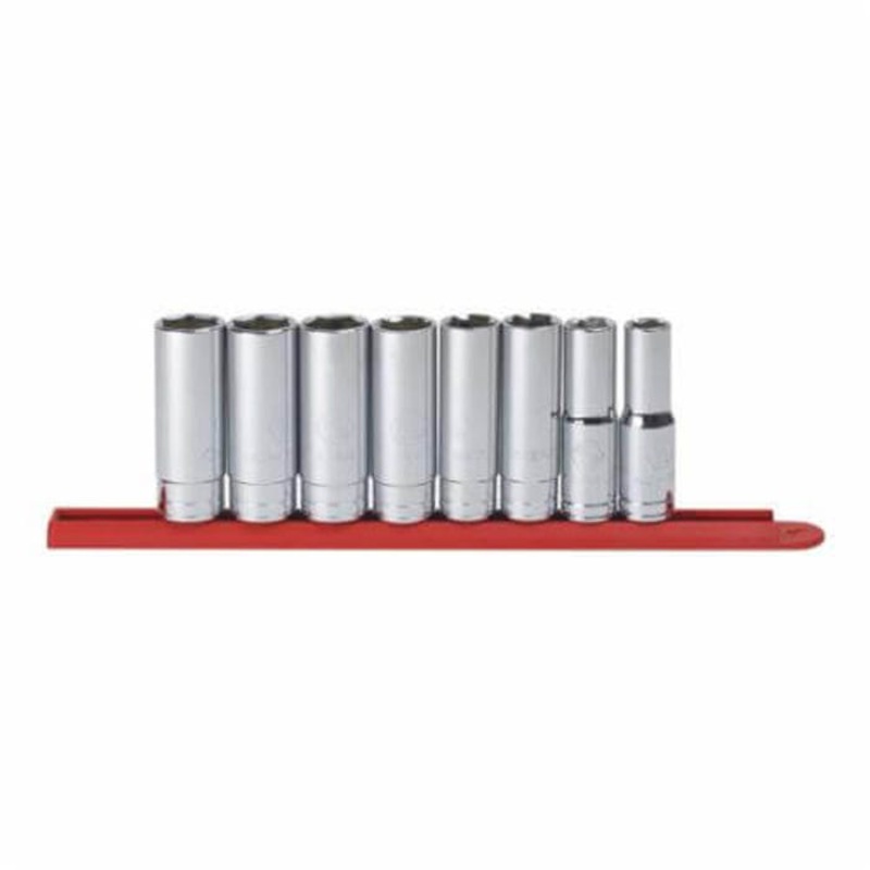 GearWrench 80705 Socket Set, Imperial, 8 pc, 6 Points, 9/16 to 3/4 in Included Socket Size, 1/2 in Drive, Polished Chrome
