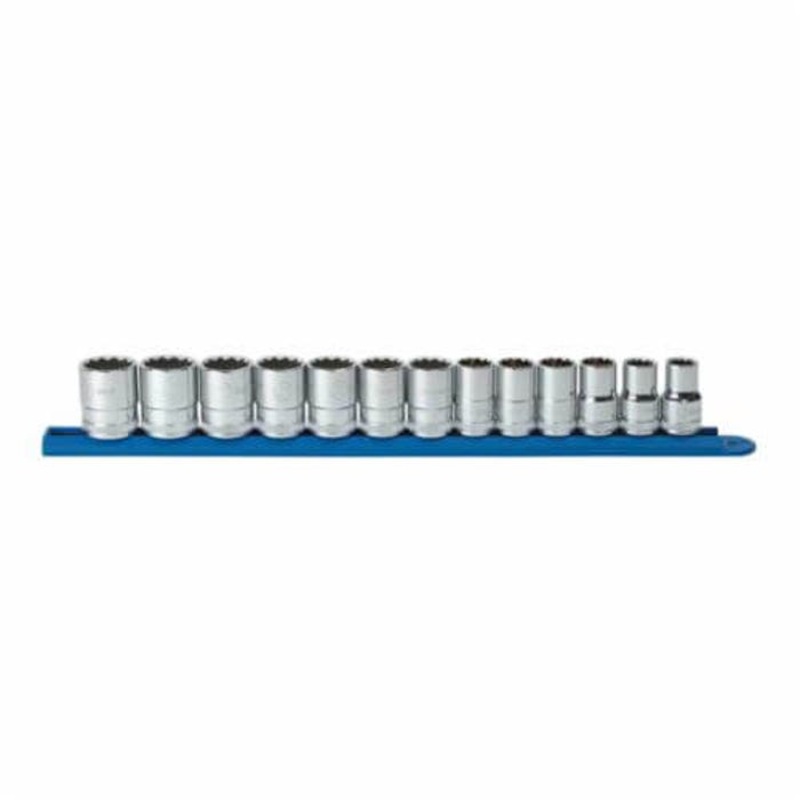 GearWrench 80710D Socket Set, Metric, 13 pc, 12 Points, 12 to 24 mm Included Socket Size, 1/2 in Drive, Polished Chrome