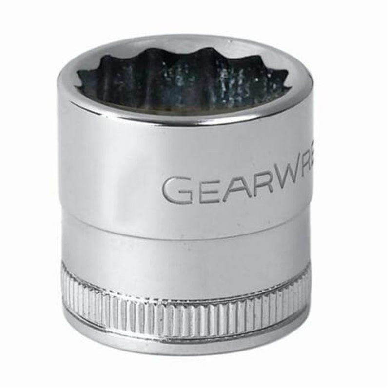 GearWrench 80824 Socket, Deep Length, Metric, Square Drive, 1/2 in Drive, 27 mm Socket, 77 mm OAL, 16.3 mm Opening Depth