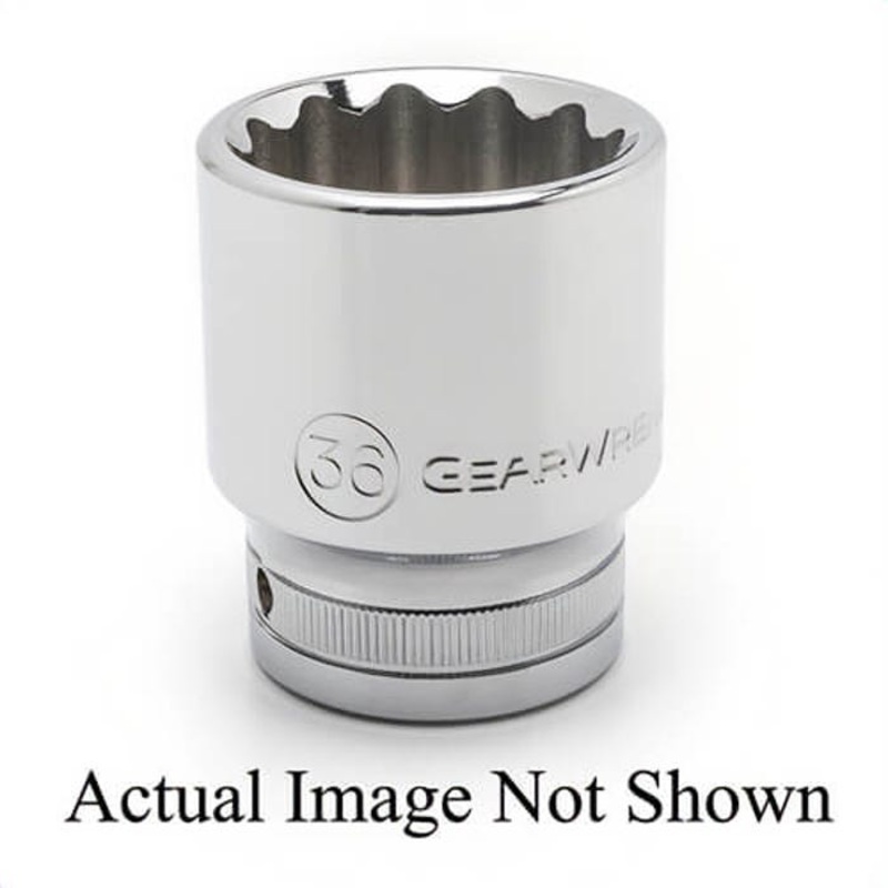 GearWrench 82476 Socket, Metric, Hex Drive, 3/4 in Drive, Standard Socket, 41 mm Socket, 2.64 in OAL, 1.3 in Opening Depth