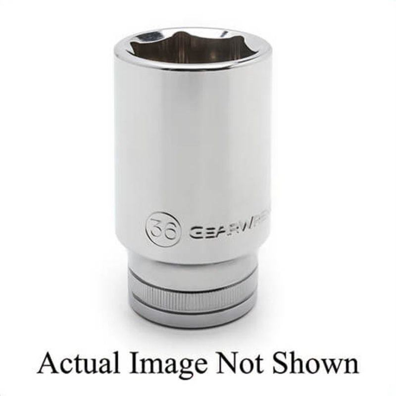 GearWrench 82495 Socket, Metric, Hex Drive, 3/4 in Drive, Deep Socket, 41 mm Socket, 3.54 in OAL, 0.98 in Opening Depth