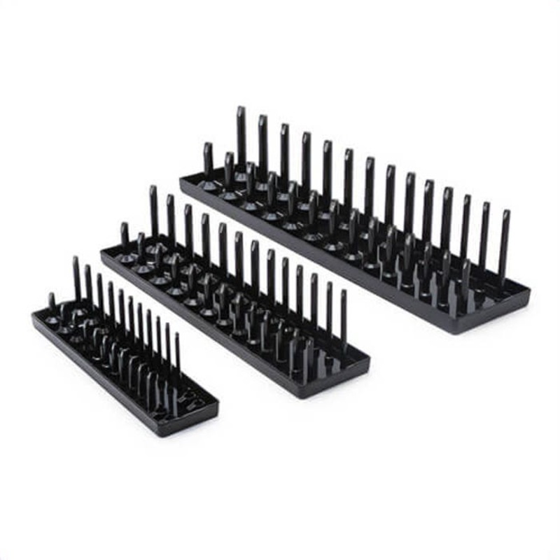 Gearwrench 83118 Socket Storage Tray Set, SAE, 1/4 in, 3/8 in, 1/2 in Drive, 3 Piece, Black