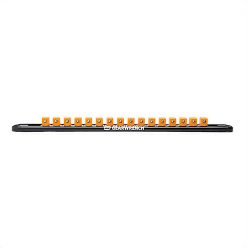 Gearwrench 83126 Magnetic Socket Rail, 1/4 in Drive, 17.1 in OAL, Aluminum