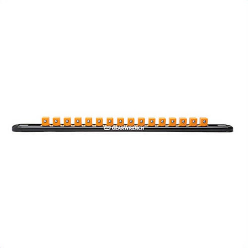 Gearwrench 83127 Magnetic Socket Rail, 3/8 in Drive, 18.3 in OAL, Aluminum
