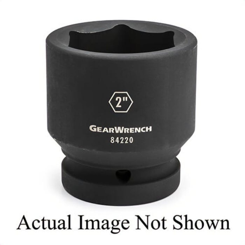 GearWrench 84229 Socket, Impact Rated, Imperial, Hex Drive, 1 in Drive, Standard Socket, 2-9/16 in Socket, 3.465 in OAL