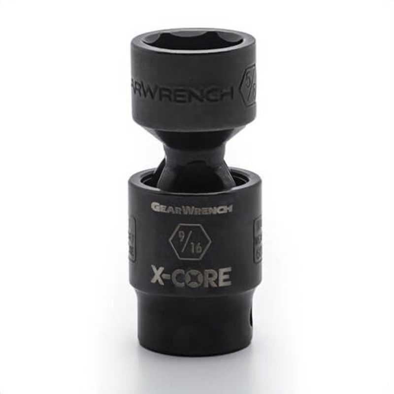 GearWrench 84483 X-Core Socket, Impact Rated, Imperial, Hex Drive, 3/8 in Drive, Standard Socket, 9/16 in Socket, 2.197 in OAL