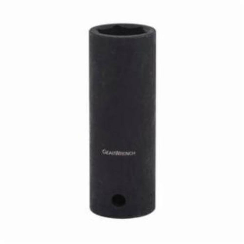 GearWrench 84562N Socket, Deep Length, Impact Rated, Imperial, 1/2 in Drive, 1-3/8 in Socket, 3.228 in OAL, 6 Points