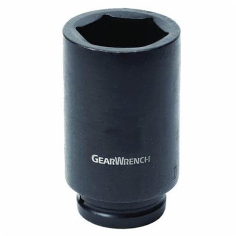 GearWrench 84877 Socket, Deep Length, Impact Rated, Imperial, Square Drive, 3/4 in Drive, 1-5/8 in Socket, 3.543 in OAL