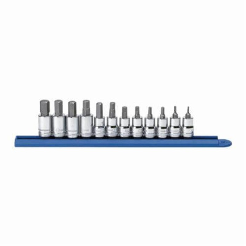 Gearwrench 80580 Professional Bit Socket Set, 2 to 12 mm Hex, 3/8 in Drive, 12 pcs, Polished Chrome
