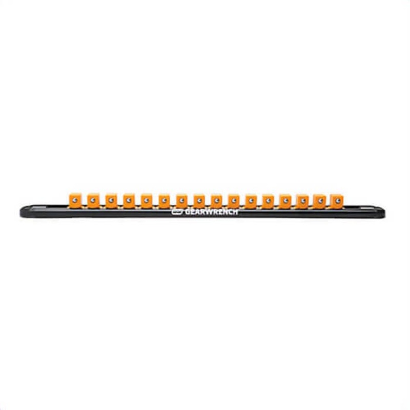 Gearwrench 83128 Magnetic Socket Rail, 1/2 in Drive, 19.1 in OAL, Aluminum