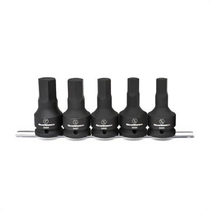 GearWrench 84899 Socket Driver Bit Set, Standard Length, Impact Rated, Imperial, 5 pc, 3/4 in Drive, 3/4 in Hex, ASME Specified