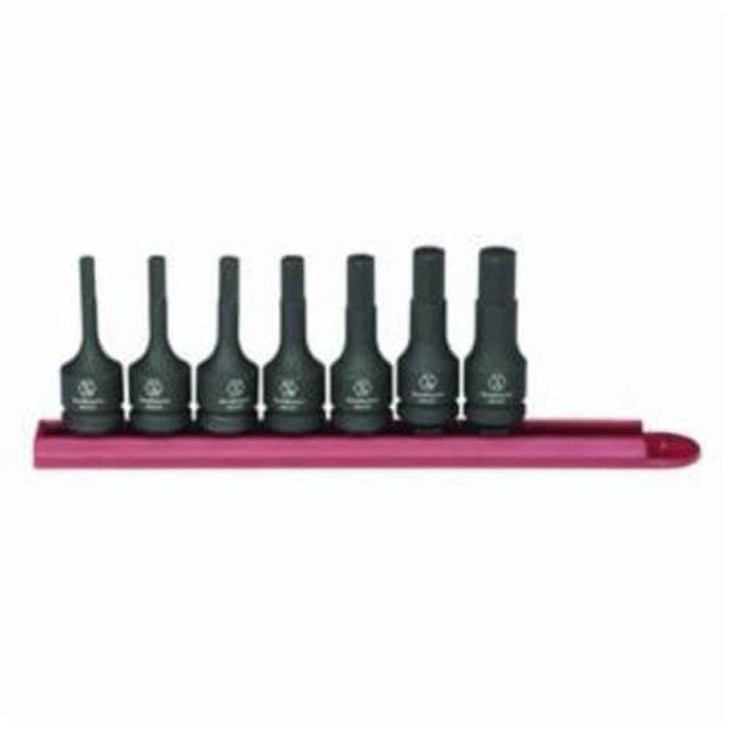 GearWrench 84913 Impact Bit Socket Set, Imperial, 7 pc, 3/8 in Drive, 3/16 to 1/2 in Hex, Specifications Met: ASME B107.2