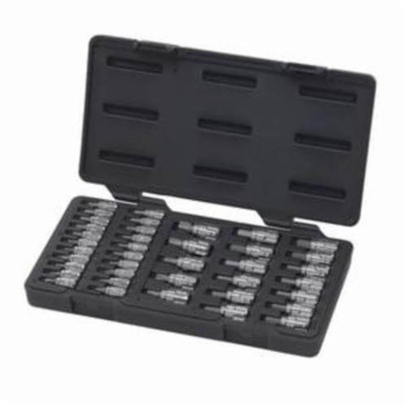 GearWrench 890040 Vortex Socket Driver Bit Set, Imperial/Metric, 39 pc, 1/4 in, 3/8 in Drive, T8 to T50 Torx Size