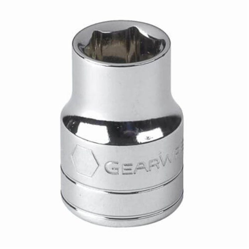 GearWrench 80137 Standard Length Socket, Metric, 1/4 in Square Drive, 15 mm Socket, 6 Points