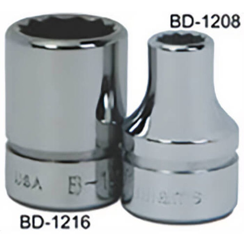 Williams BD-1216 3/8 in Drive Deep Socket 12 pt 1/2 in