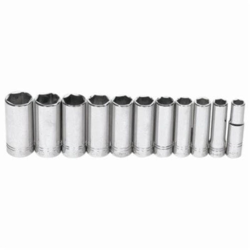 Williams WSSD-11HRC Supertorque Socket Set, 11 pc, Polished Chrome