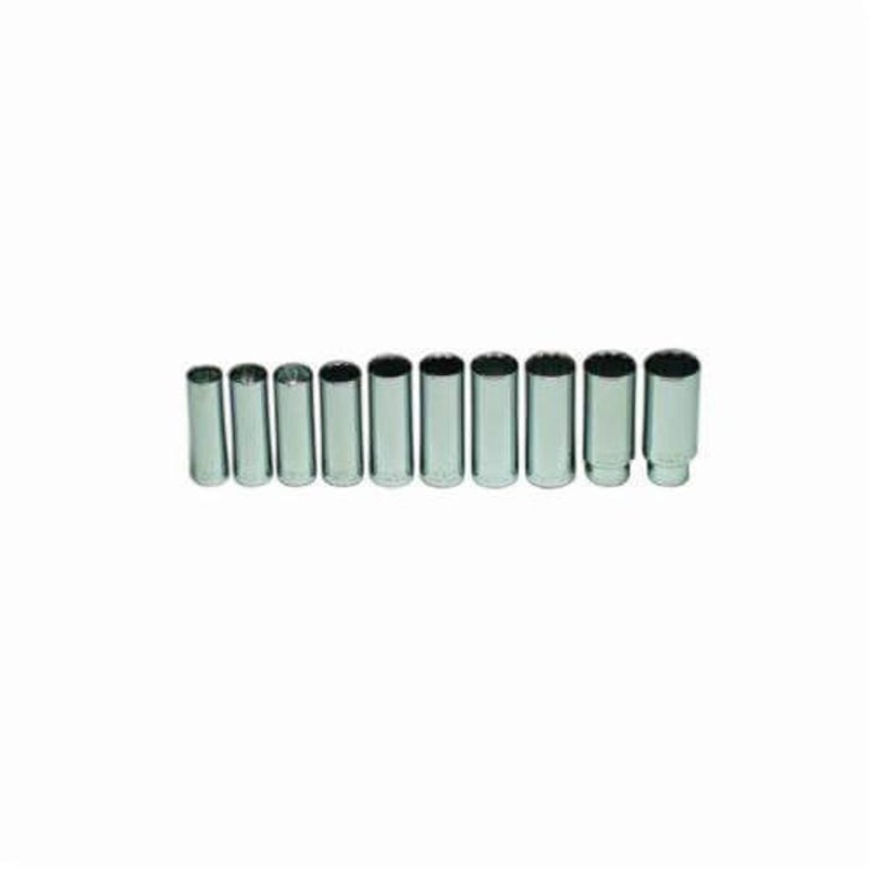 Wright 472 Socket Set, Metric, 12 Points, 1/2 in Drive, 22 pc