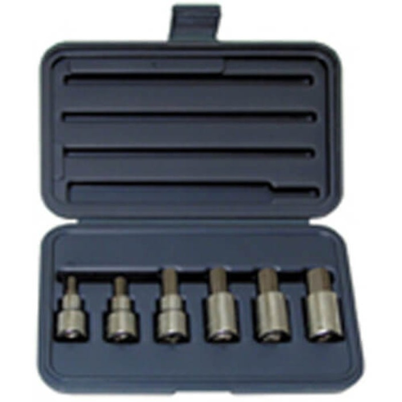 Wright 453 Metric Hex Bit Set, 1/2 in Drive 6mm-17mm, 6 pc