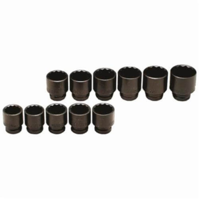 Wright 604 Impact Socket Set, 11 pc, Alloy Steel, Black Oxide