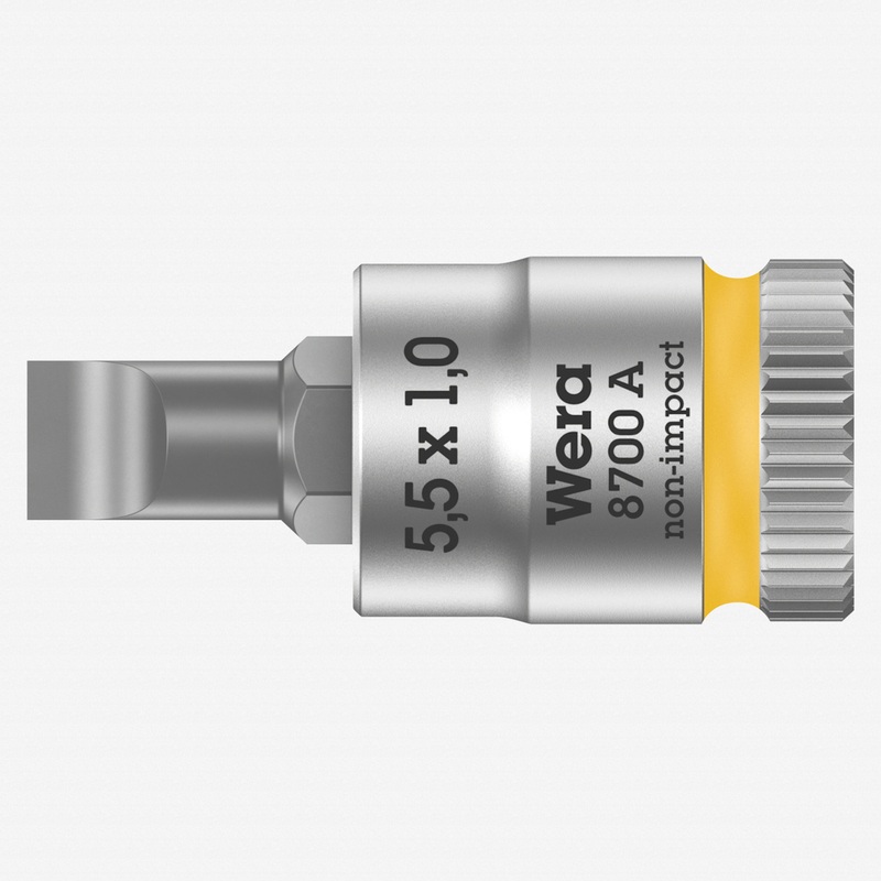 Wera 003321 8700 A FL Zyklop Bit Socket with 1/4" Drive, FL 1.0 x 5.5 x 28 mm