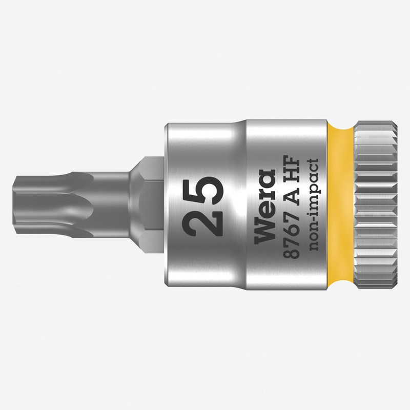 Wera 003365 8767 A HF Torx Zyklop Bit Socket 1/4" Drive with Holding Function , TX 25 x 28 mm