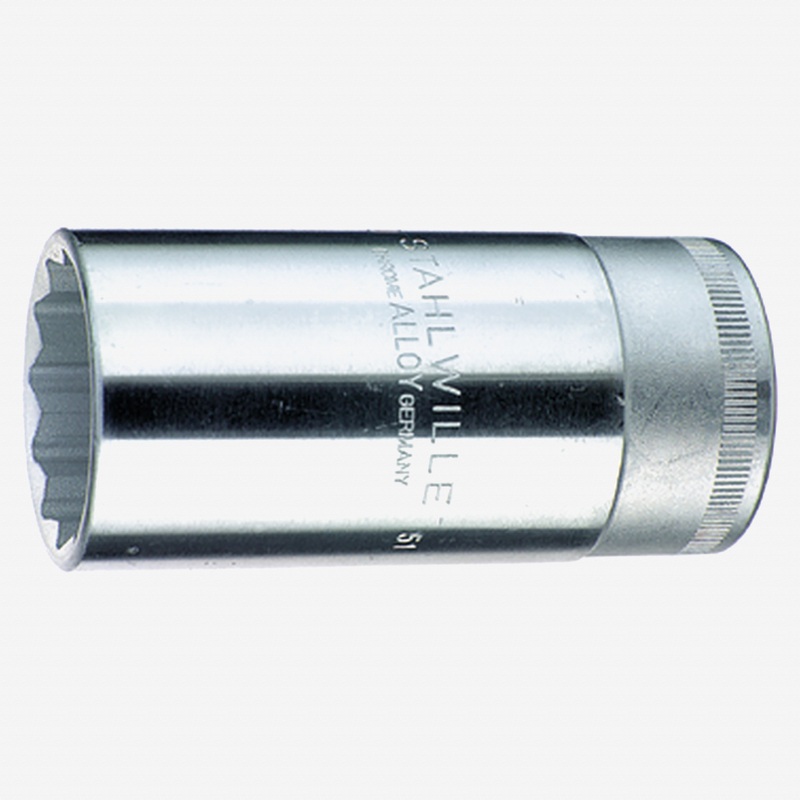 Stahlwille 51 Extra Deep Socket, 1/2" Drive, 12 Point, 30 mm