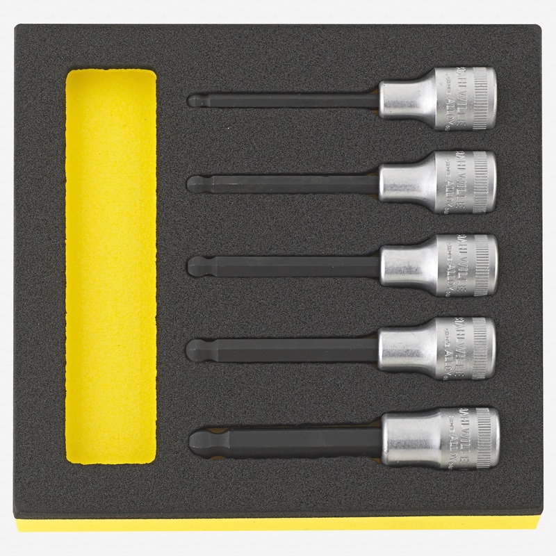 Stahlwille TCS 54KK/5 INHEX Internal Ball-End Hex Socket Set, 1/2" Drive, Metric, 5 Pieces