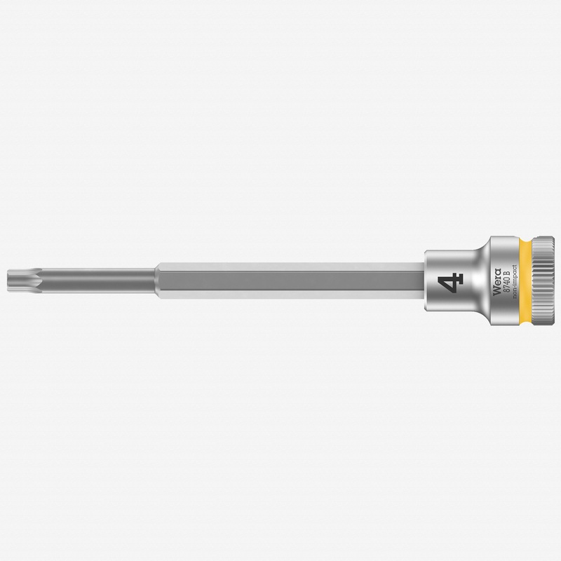 Wera 003050 8740 B Zyklop Hex Bit Socket, 3/8" Drive, 4.0 x 107 mm