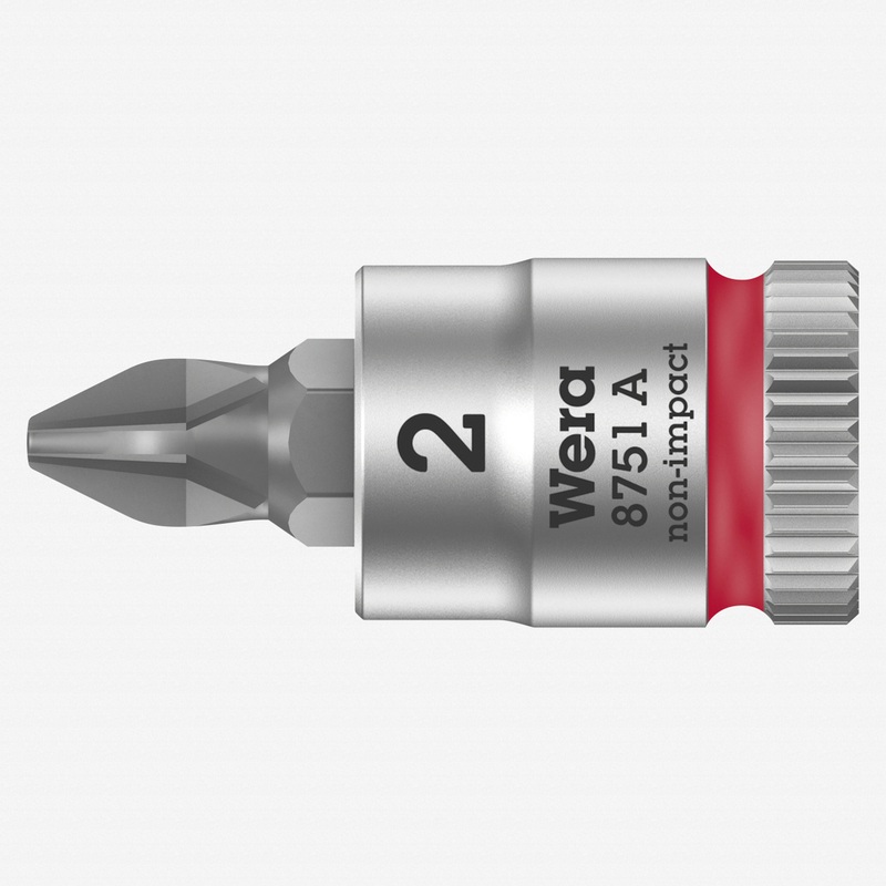 Wera 003351 8751 A PH Zyklop Bit Socket with 1/4" Drive, PH 2 x 28 mm