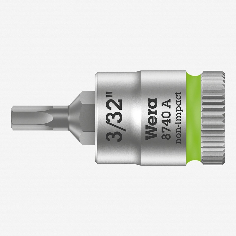 Wera 003381 8740 A 1/4" Drive Zyklop Hex-Plus Bit Socket, 3/32"