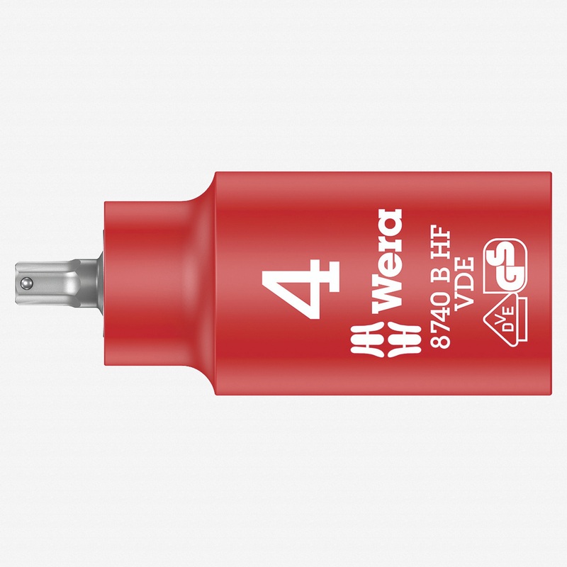 Wera 004900 VDE HF Hex Bit 3/8" Drive Socket, 4.0 mm