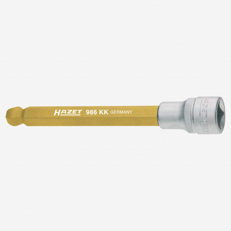 Hazet 986KK-12 12mm Ball End Hex Titanium-Nitride Socket 1/2" - Long