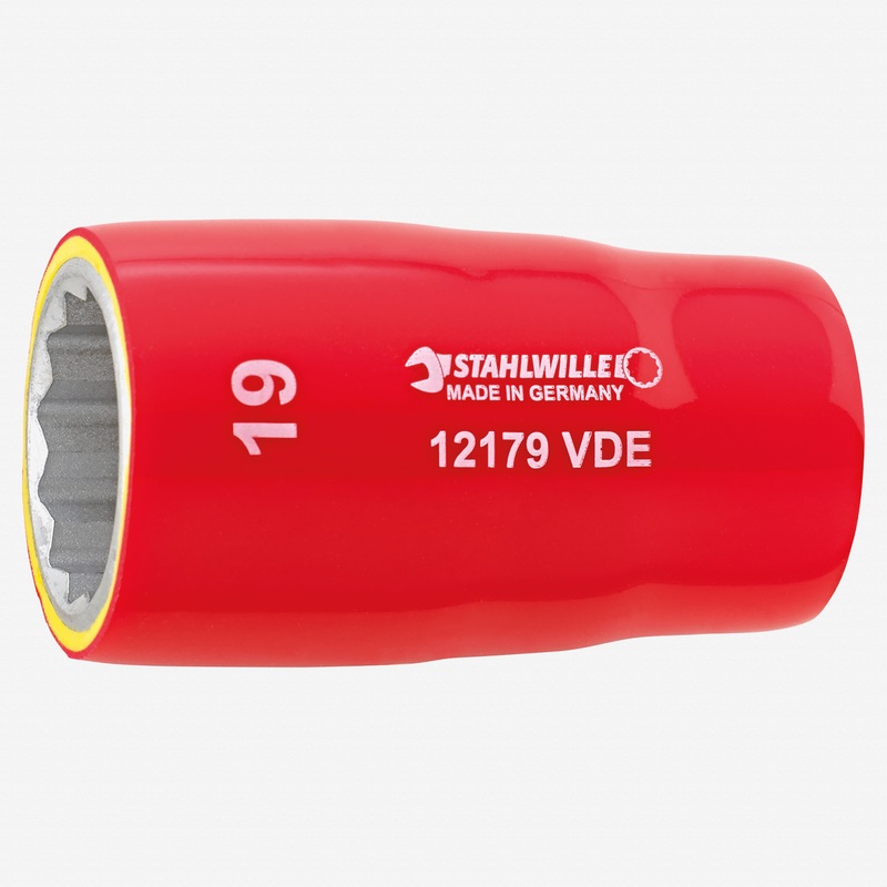 Stahlwille 12179 VDE Socket 19 mm, 1/2" Drive, 12 Point