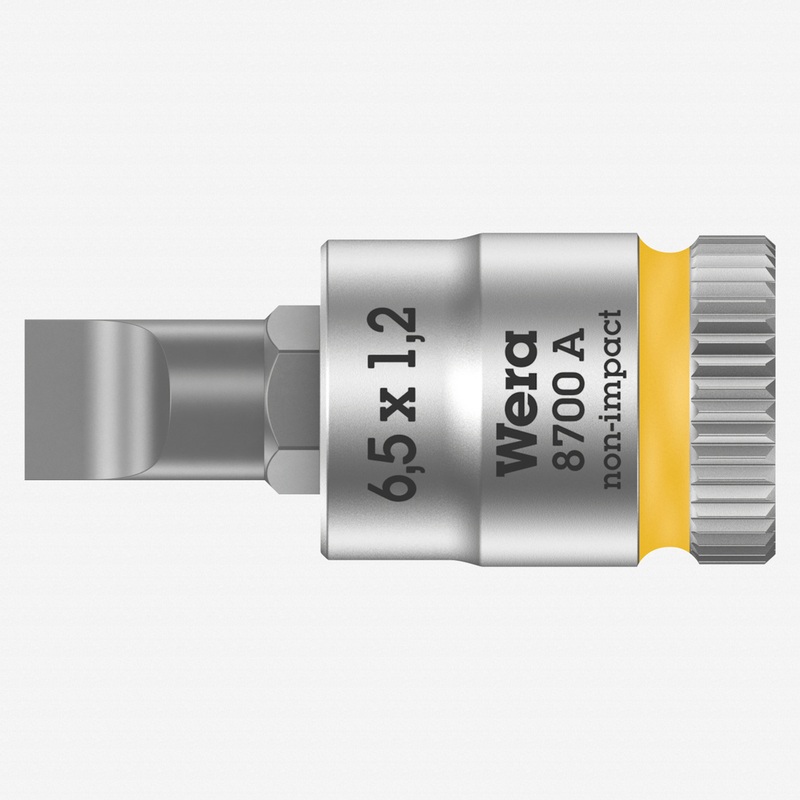 Wera 003322 8700 A FL Zyklop Bit Socket with 1/4" Drive, FL 1.2 x 6.5 x 28 mm