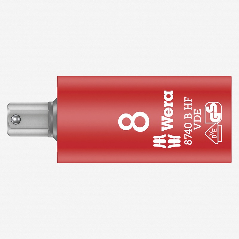 Wera 004903 VDE HF Hex Bit 3/8" Drive Socket, 8.0 mm