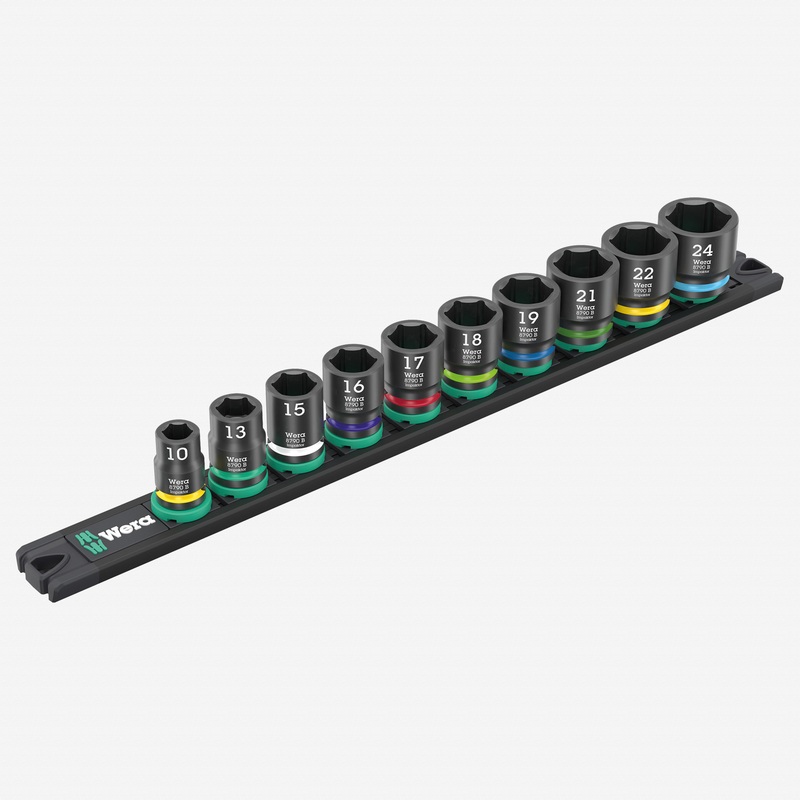 Wera 005451 9607 Magnetic Rail B Impaktor 1 Impact Socket Set, 3/8" Drive, Metric, 10 Pieces